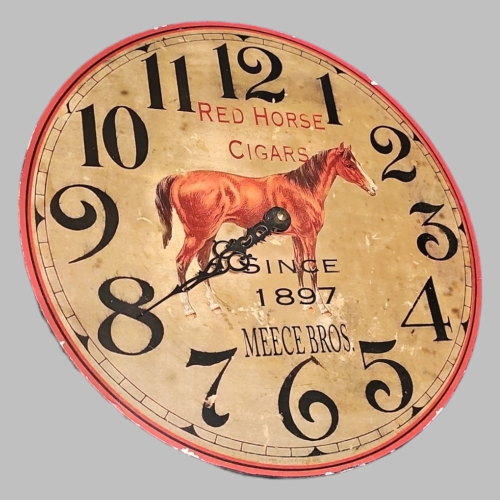 11" wall clock Red Horse